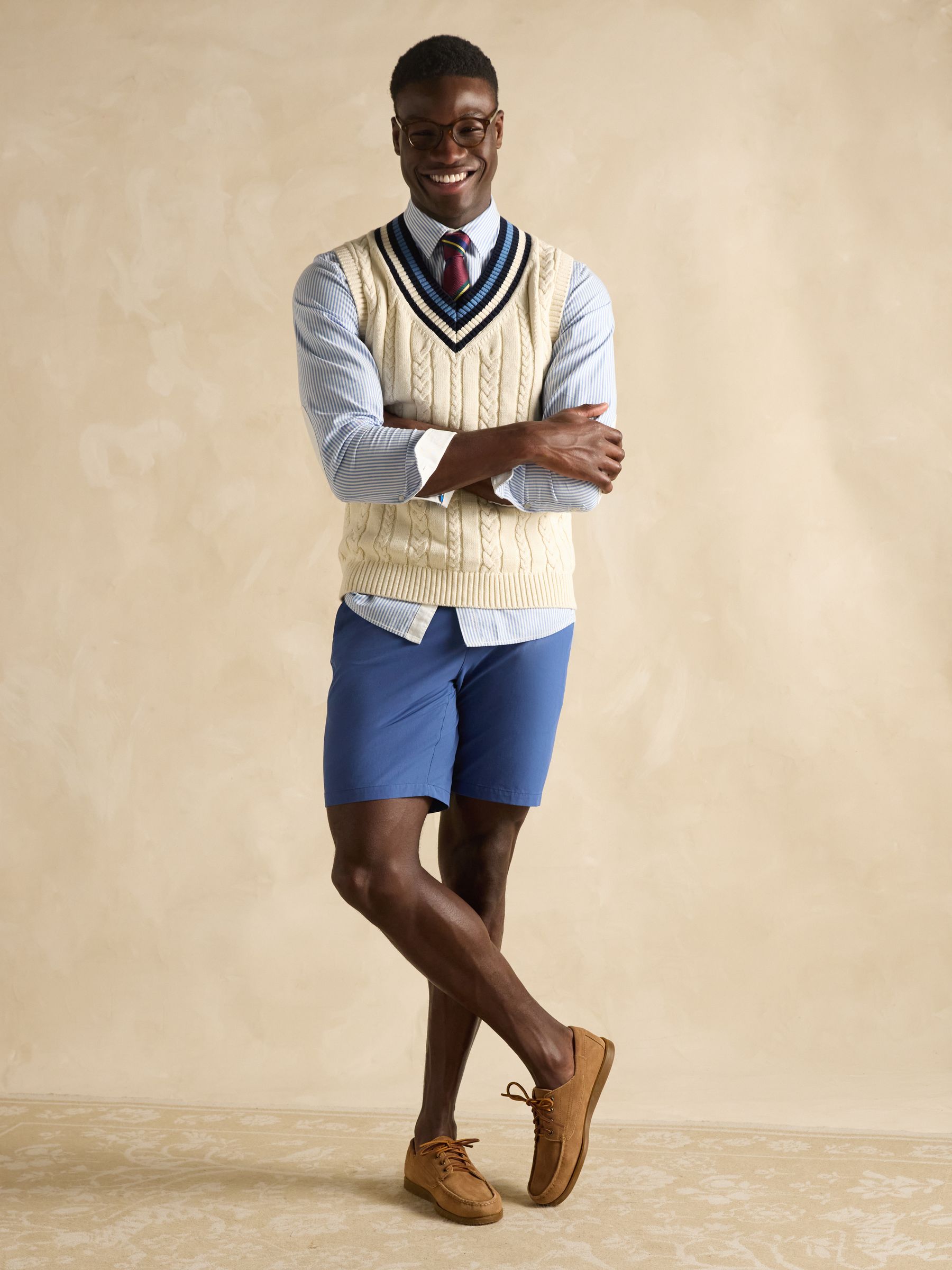 Buy Joules Headingly Cream Cable Knit Cricket Vest from the Next
