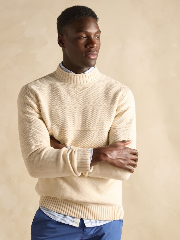 Joules Cream Guernsey Style Knitted Jumper - Image 2 of 6