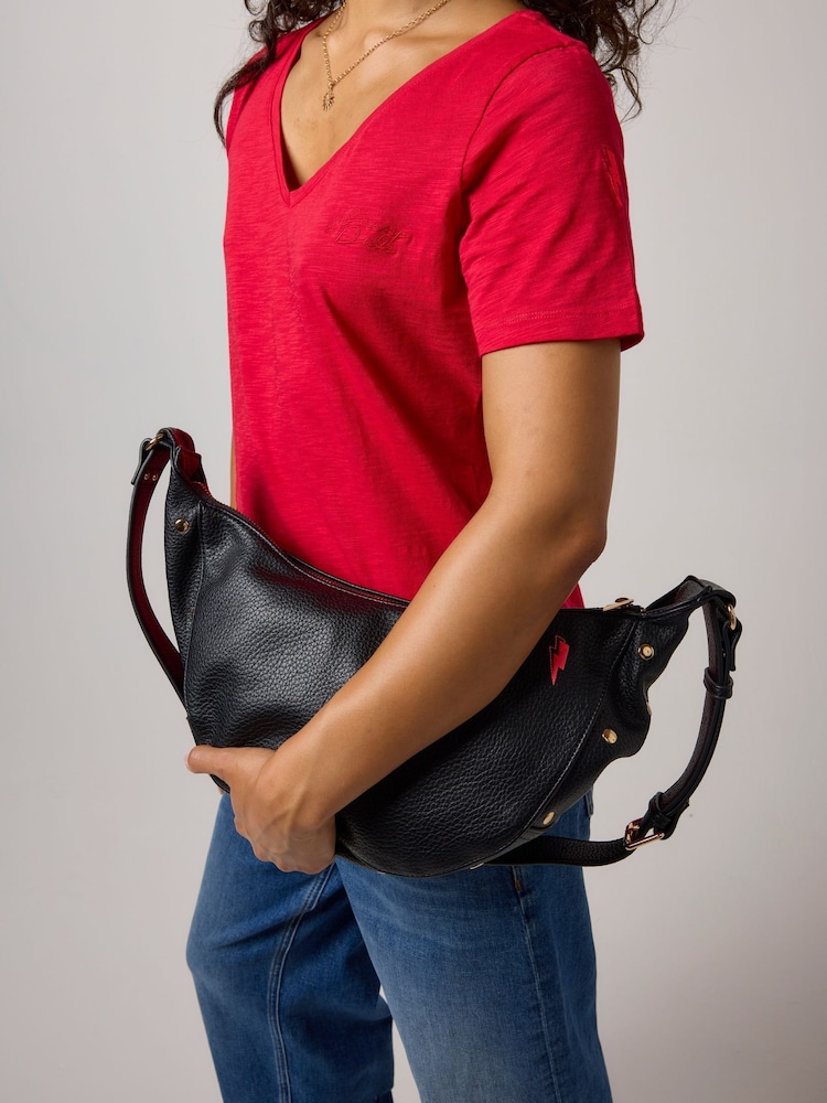 SCAMP & DUDE Black Studded Mini Slouch Bag - Image 2 of 2