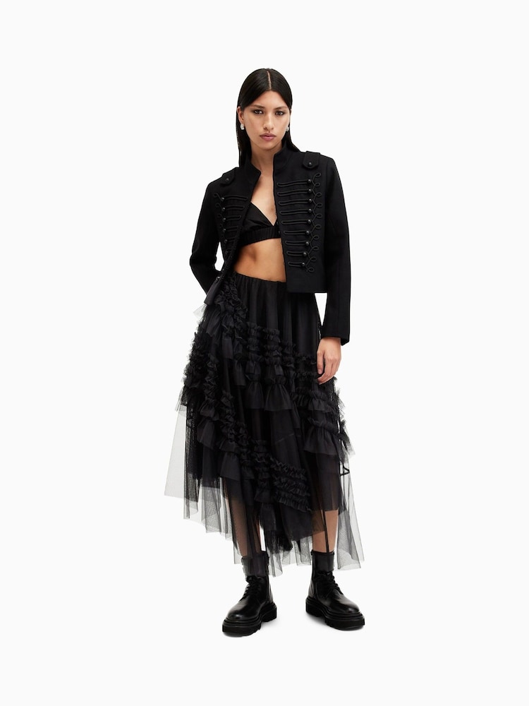 AllSaints Black Jen Tulle Skirt - Image 1 of 1