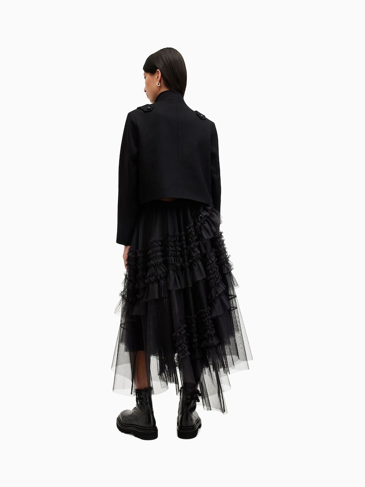 AllSaints Black Jen Tulle Skirt - Image 2 of 6
