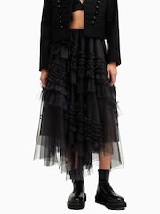 AllSaints Black Jen Tulle Skirt - Image 3 of 6
