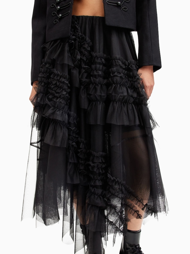 AllSaints Black Jen Tulle Skirt - Image 5 of 6
