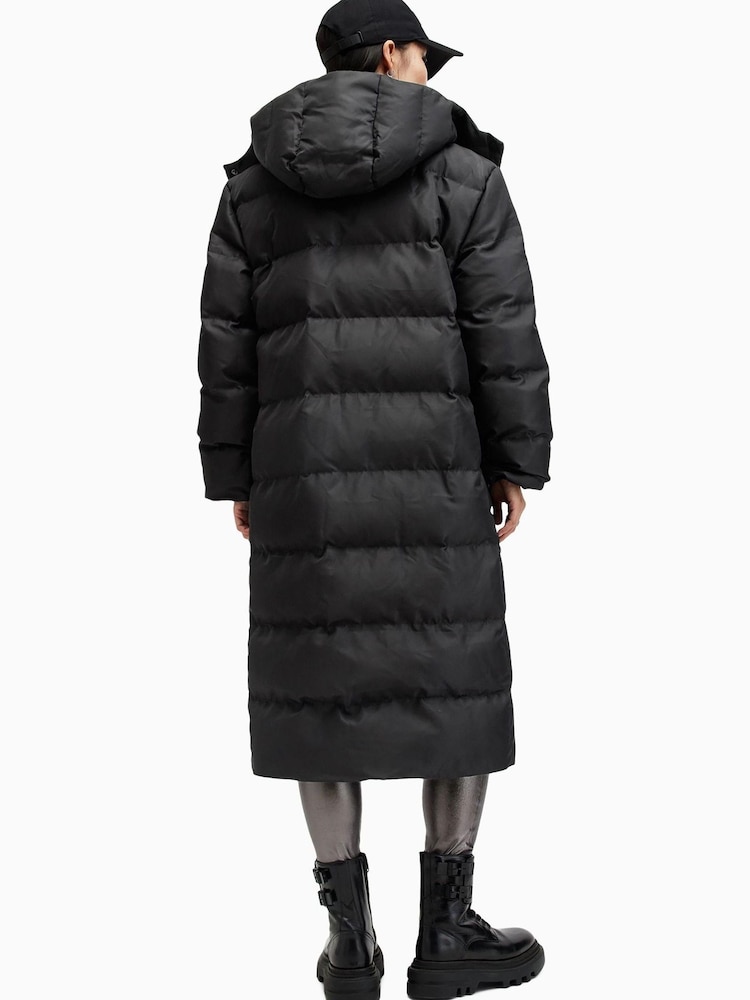 AllSaints Black Allana Puffer Coat - Image 2 of 9