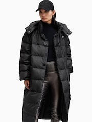AllSaints Black Allana Puffer Coat - Image 4 of 9