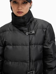AllSaints Black Allana Puffer Coat - Image 8 of 9