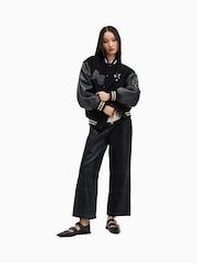 AllSaints Black Valeria Varsity Jacket - Image 5 of 9