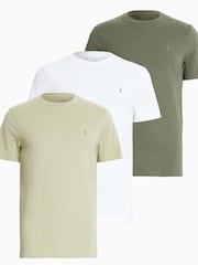 AllSaints Green Brace Short Sleeves 100% Organic Cotton T-Shirt Crew 3 Pack - Image 1 of 17