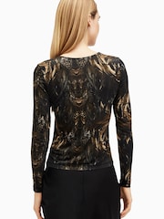 AllSaints Black Katlyn Long Sleeves Top - Image 2 of 7