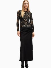 AllSaints Black Katlyn Long Sleeves Top - Image 3 of 7