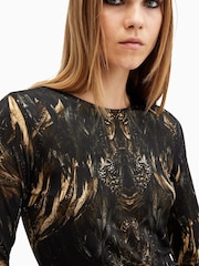 AllSaints Black Katlyn Long Sleeves Top - Image 4 of 7