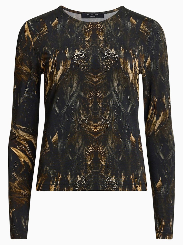 AllSaints Black Katlyn Long Sleeves Top - Image 7 of 7