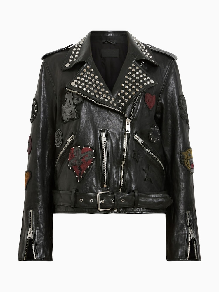AllSaints Black College Biker Jackets - Image 11 of 11 AllSaints Black College Biker Jackets - Image 11 of 11