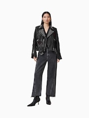 AllSaints Black College Biker Jackets - Image 3 of 11