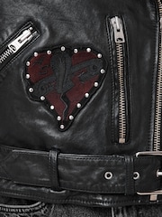 AllSaints Black College Biker Jackets - Image 7 of 11