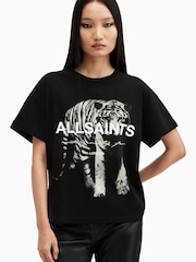 AllSaints Black Kit Briar 100% Organic Cotton T-Shirt - Image 1 of 6