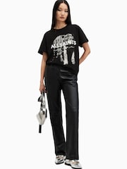 AllSaints Black Kit Briar 100% Organic Cotton T-Shirt - Image 3 of 6