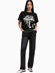 AllSaints Black Kit Briar 100% Organic Cotton T-Shirt - Image 4 of 6