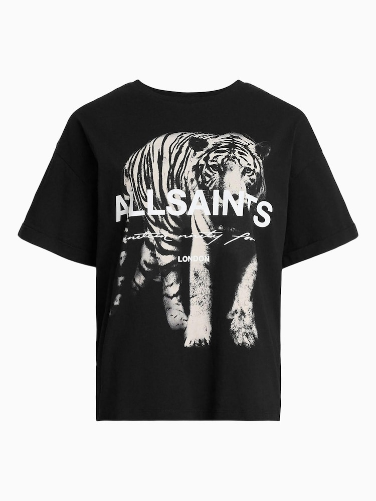 AllSaints Black Kit Briar 100% Organic Cotton T-Shirt - Image 6 of 6