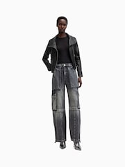AllSaints Black Ellis Biker Jackets - Image 5 of 7