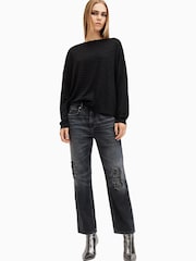 AllSaints Black Rita Stripe T-Shirt - Image 3 of 6