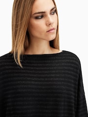 AllSaints Black Rita Stripe T-Shirt - Image 5 of 6