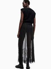 AllSaints Black Ariella Lace Skirt - Image 2 of 8