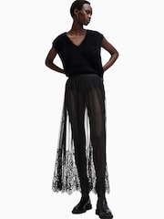 AllSaints Black Ariella Lace Skirt - Image 4 of 8