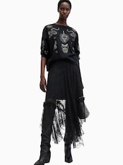 AllSaints Black Josie Lace Skirt - Image 1 of 8