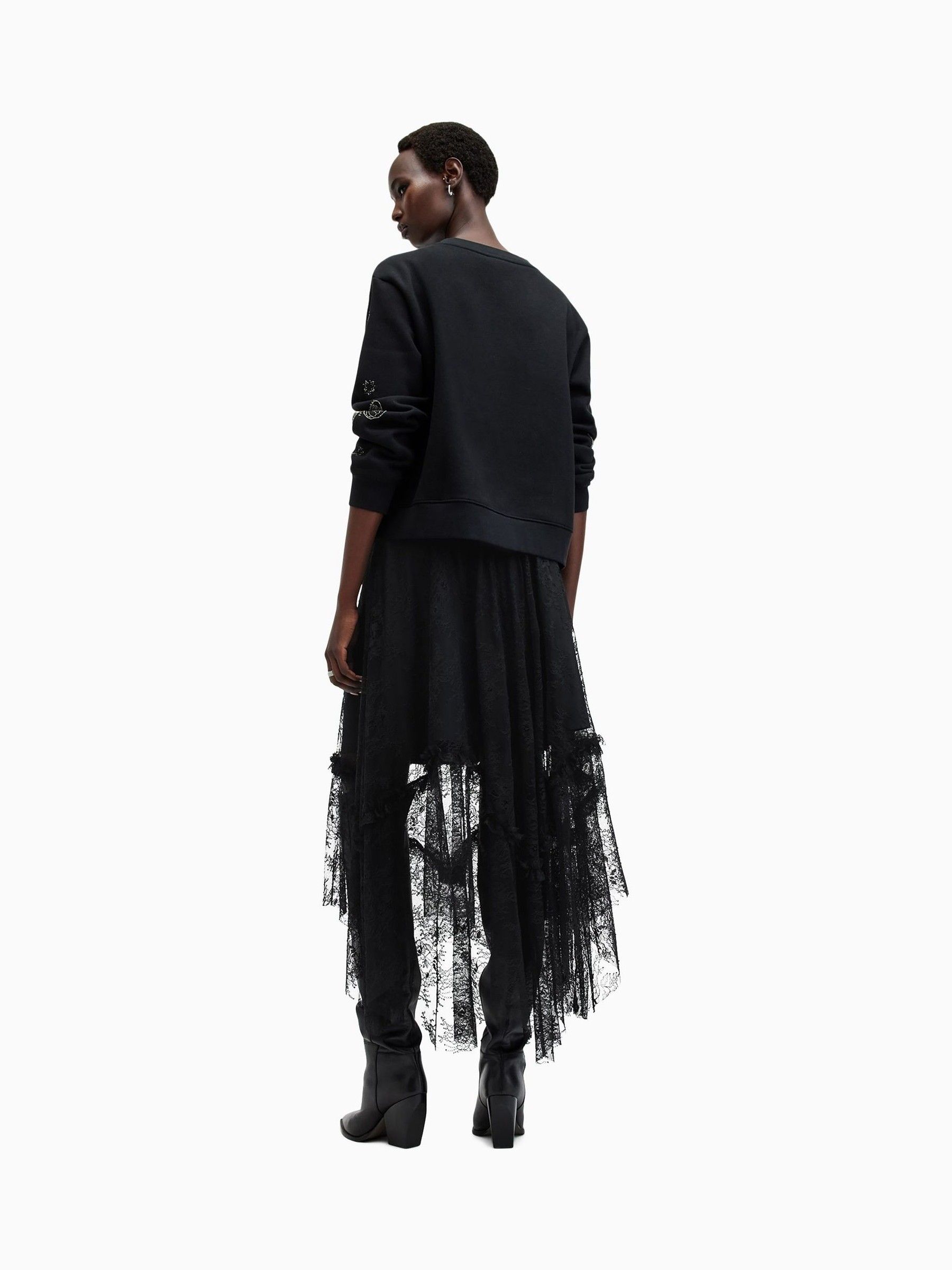 Buy AllSaints Black Josie Lace Skirt from Next USA