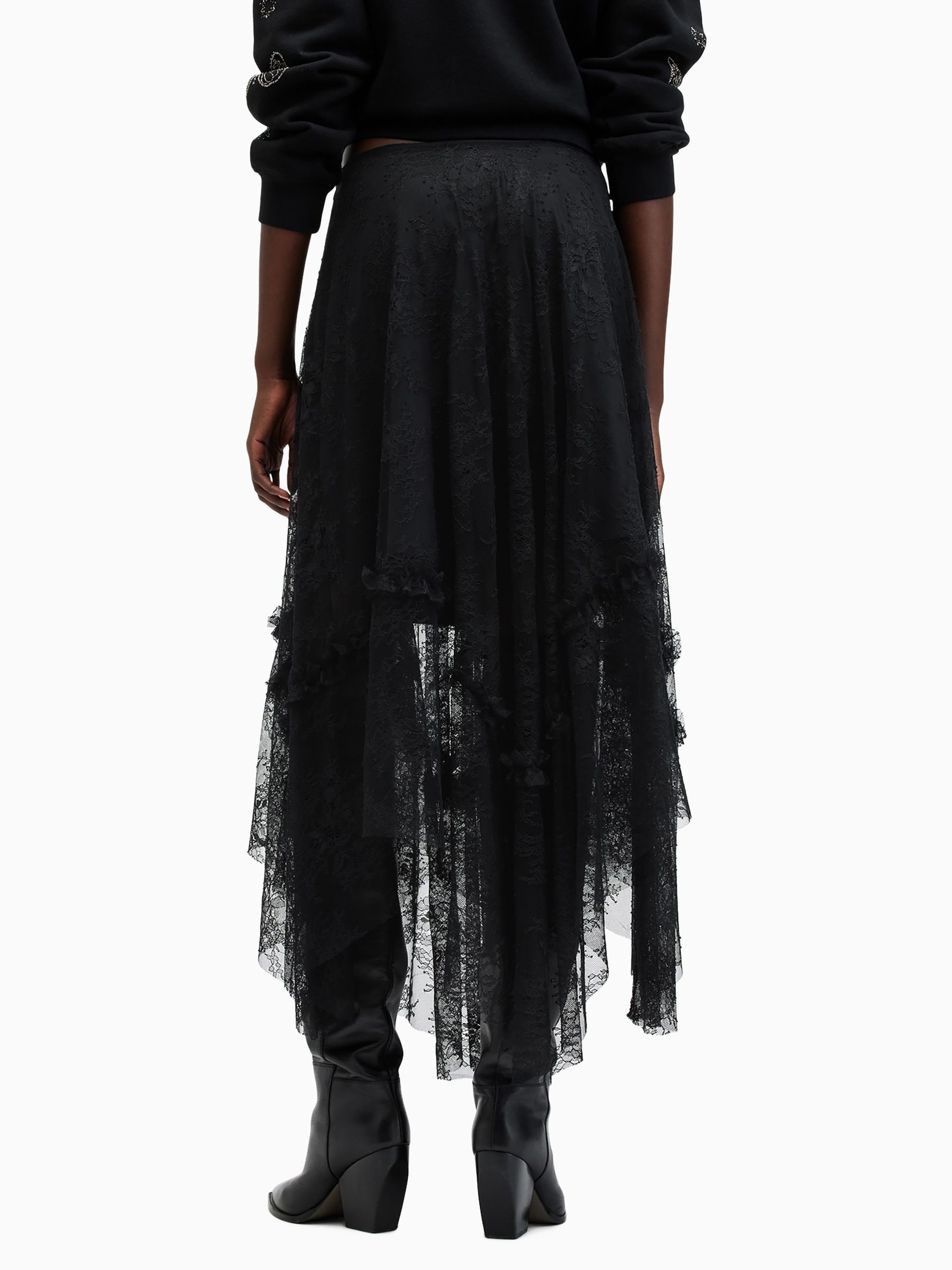 Buy AllSaints Black Josie Lace Skirt from Next USA