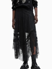 AllSaints Black Josie Lace Skirt - Image 5 of 8