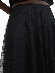 AllSaints Black Josie Lace Skirt - Image 6 of 8