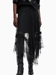 AllSaints Black Josie Lace Skirt - Image 7 of 8