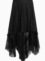 AllSaints Black Josie Lace Skirt - Image 8 of 8
