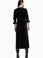 AllSaints Black Ani Velvet Dress - Image 2 of 6