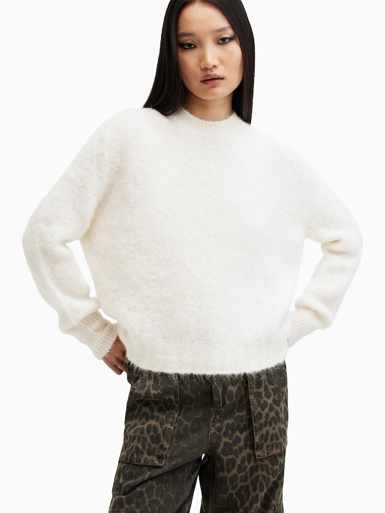 AllSaints White Vortex Jumper - Image 1 of 7