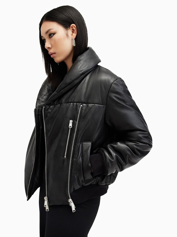 AllSaints Black Lauren Lea Puffer Jackets - Image 1 of 7