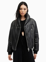 AllSaints Black Lauren Lea Puffer Jackets - Image 4 of 7