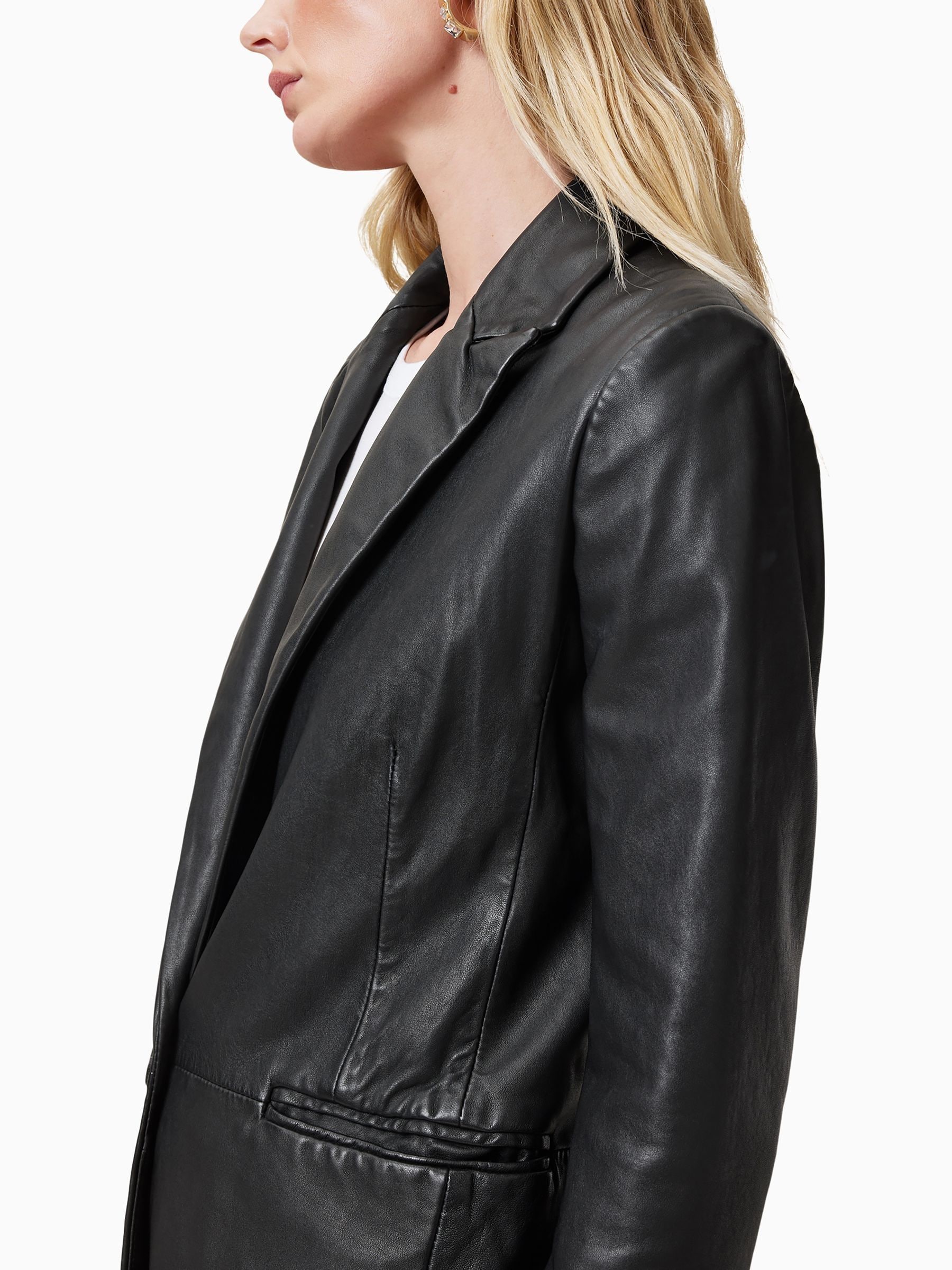 Buy AllSaints Black Deri Leather Blazer from Next USA