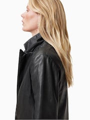 AllSaints Black Deri Leather Blazer - Image 5 of 7