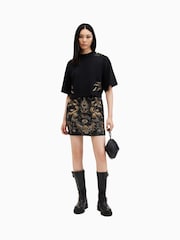 AllSaints Black Artia Wing 100% Cotton T-Shirt - Image 1 of 7