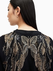 AllSaints Black Artia Wing 100% Cotton T-Shirt - Image 6 of 7