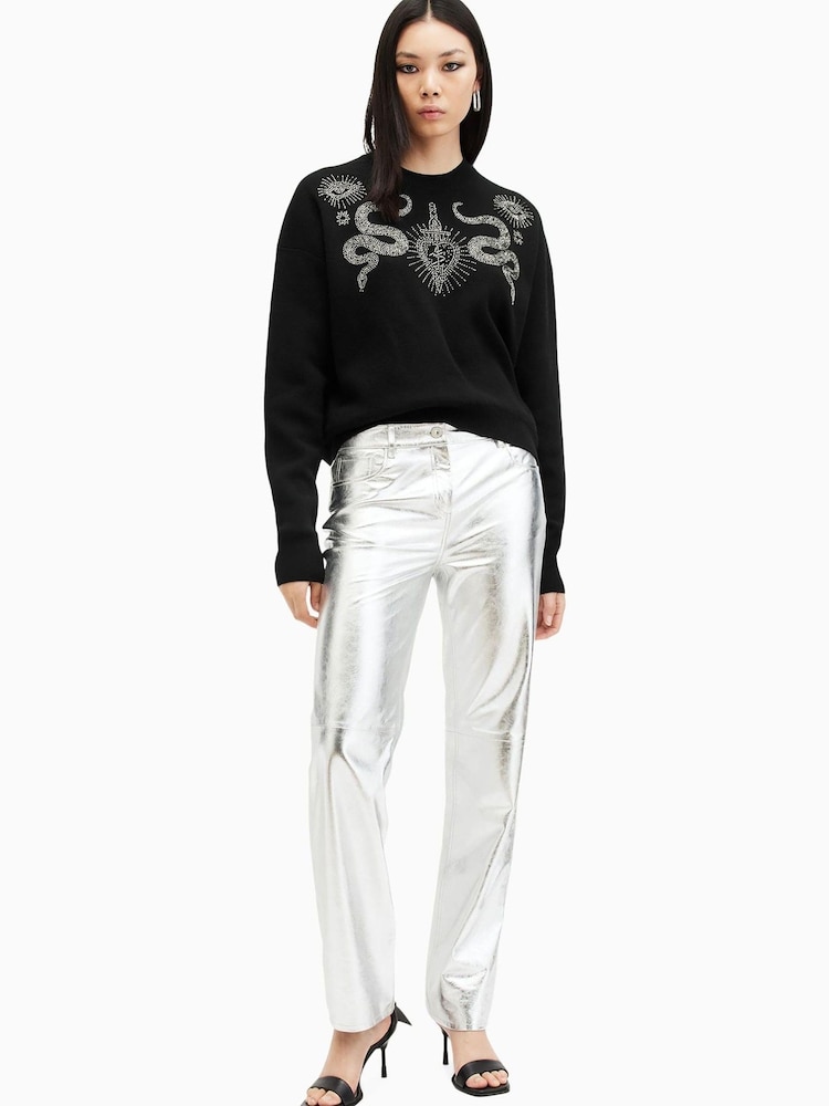 AllSaints Black Serpent Jumper - Image 5 of 6