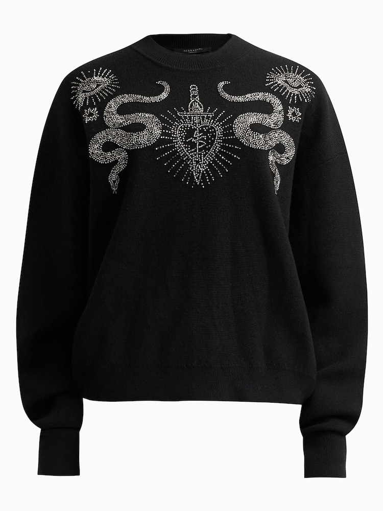 AllSaints Black Serpent Jumper - Image 6 of 6