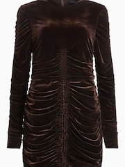 AllSaints Brown Eris Velvet Dress - Image 6 of 6