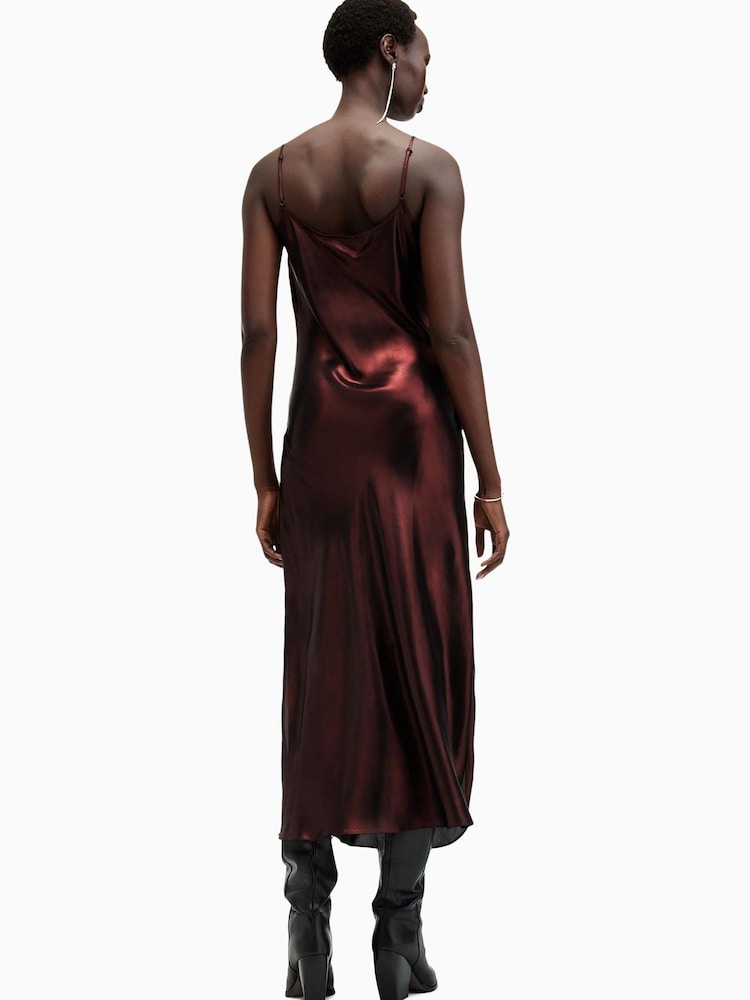 AllSaints Red Hadley Dress - Image 2 of 7