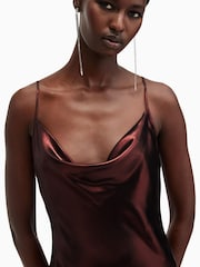 AllSaints Red Hadley Dress - Image 6 of 7