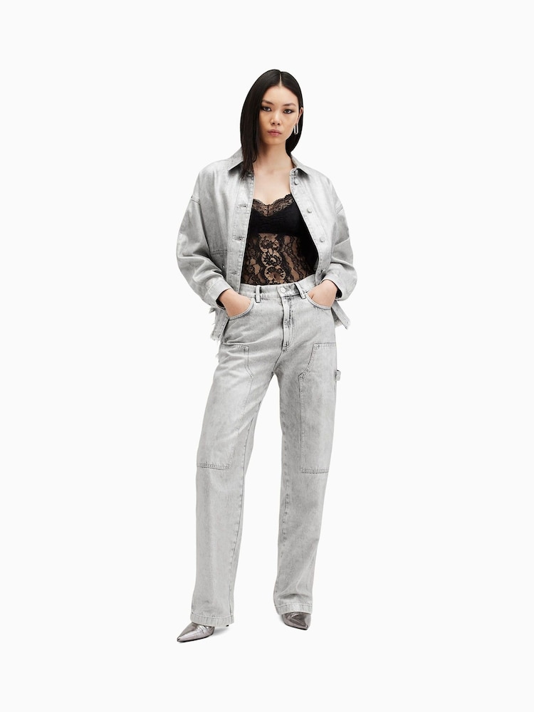 AllSaints Silver Mia Carpenter Jeans - Image 2 of 9