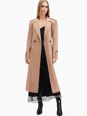 AllSaints Brown Augusta Coat - Image 1 of 9